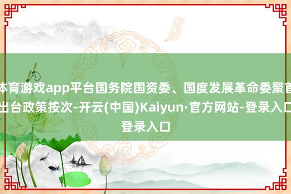 体育游戏app平台国务院国资委、国度发展革命委聚首出台政策按次-开云(中国)Kaiyun·官方网站-登录入口