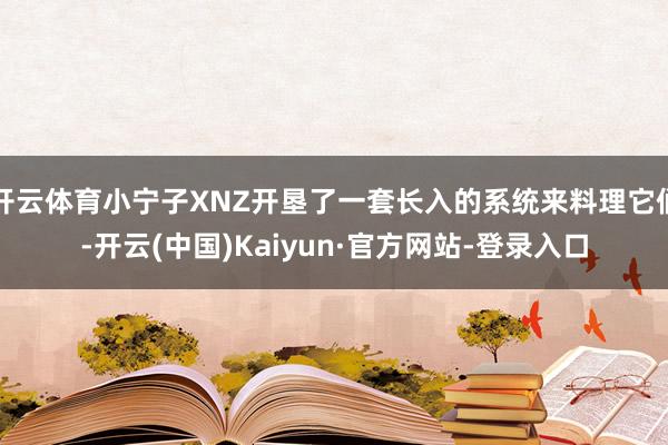 开云体育小宁子XNZ开垦了一套长入的系统来料理它们-开云(中国)Kaiyun·官方网站-登录入口