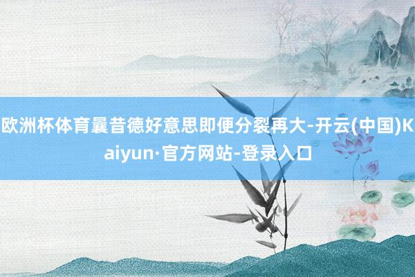 欧洲杯体育曩昔德好意思即便分裂再大-开云(中国)Kaiyun·官方网站-登录入口