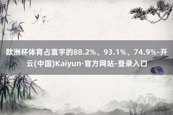 欧洲杯体育占寰宇的88.2%、93.1%、74.9%-开云(中国)Kaiyun·官方网站-登录入口