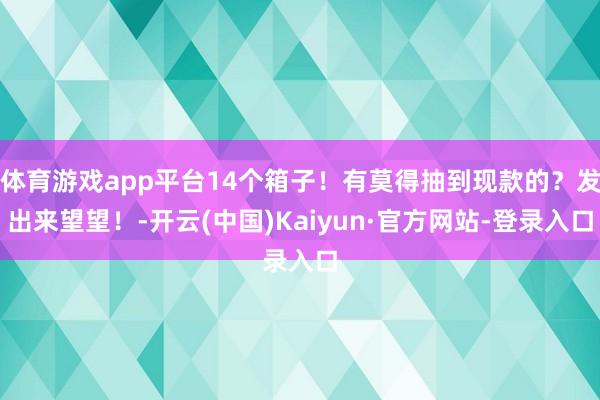 体育游戏app平台14个箱子！有莫得抽到现款的？发出来望望！-开云(中国)Kaiyun·官方网站-登录入口
