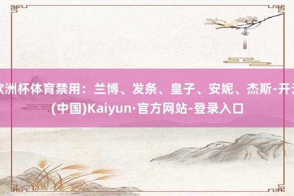 欧洲杯体育禁用：兰博、发条、皇子、安妮、杰斯-开云(中国)Kaiyun·官方网站-登录入口