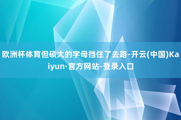 欧洲杯体育但硕大的字母挡住了去路-开云(中国)Kaiyun·官方网站-登录入口