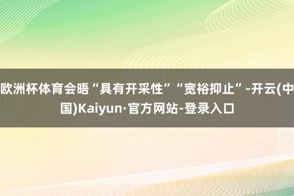 欧洲杯体育会晤“具有开采性”“宽裕抑止”-开云(中国)Kaiyun·官方网站-登录入口