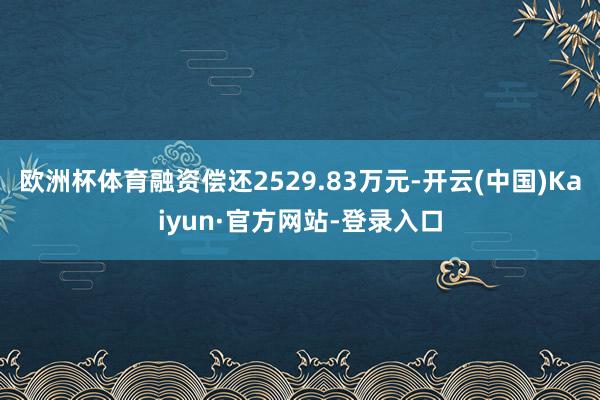 欧洲杯体育融资偿还2529.83万元-开云(中国)Kaiyun·官方网站-登录入口