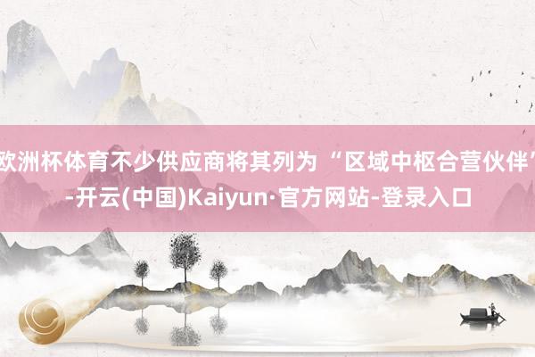 欧洲杯体育不少供应商将其列为 “区域中枢合营伙伴”-开云(中国)Kaiyun·官方网站-登录入口